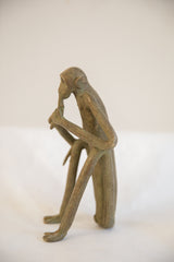 Vintage African Sitting Monkey Eating Banana Sculpture // ONH Item ab01938 Image 5