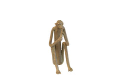 Vintage African Sitting Monkey Eating Sculpture // ONH Item ab01939