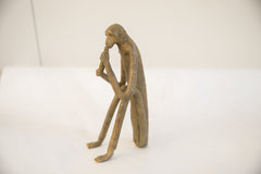 Vintage African Sitting Monkey Eating Sculpture // ONH Item ab01939 Image 3