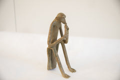 Vintage African Sitting Monkey Eating Sculpture // ONH Item ab01939 Image 5