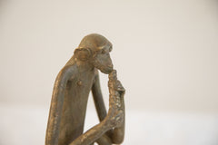 Vintage African Sitting Monkey Eating Sculpture // ONH Item ab01939 Image 6