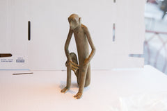 Vintage African Sitting Monkey with Banana Sculpture // ONH Item ab01940 Image 1