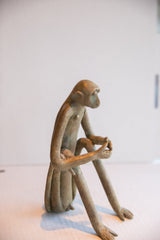 Vintage African Sitting Monkey Sculpture // ONH Item ab01941 Image 4