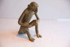Vintage African Sitting Monkey with Banana Sculpture // ONH Item ab01943 Image 2