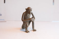 Vintage African Sitting Monkey with Banana Sculpture // ONH Item ab01944 Image 1