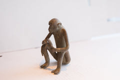 Vintage African Sitting Monkey with Banana Sculpture // ONH Item ab01944 Image 2