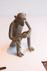 Vintage African Sitting Monkey with Banana Sculpture // ONH Item ab01944 Image 4
