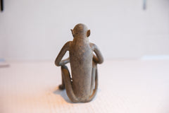 Vintage African Sitting Monkey with Banana Sculpture // ONH Item ab01944 Image 5
