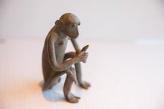 Vintage African Sitting Monkey with Banana Sculpture // ONH Item ab01944 Image 6