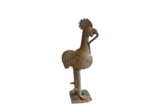 Vintage African Rooster with Snake Sculpture // ONH Item ab01968