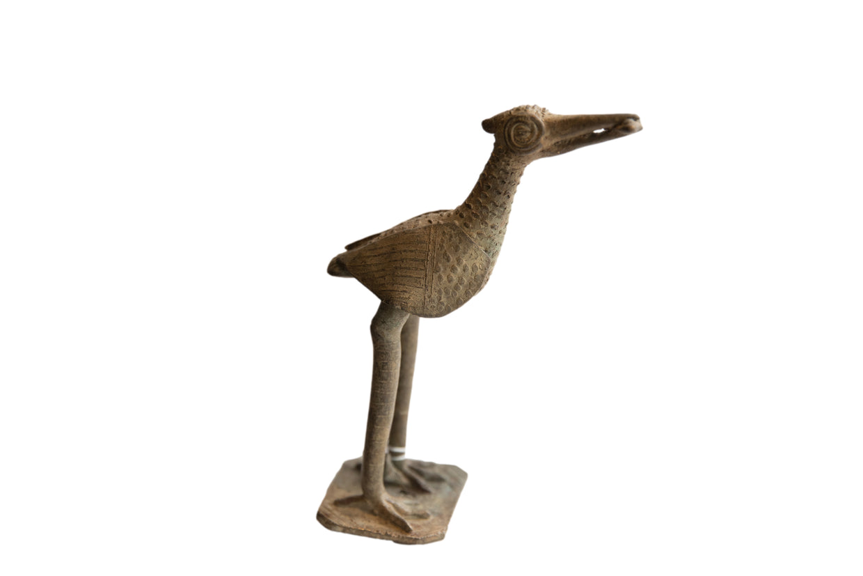 Vintage African Bird with Fish Sculpture // ONH Item ab01983