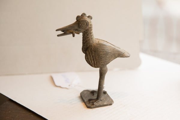 Vintage African Bird with Fish Sculpture // ONH Item ab01989 Image 1