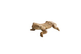 Vintage African frog figurine with a rustic, handmade texture and earthy brown tones.
