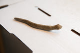 The rough, earthy texture and slithering shape of a vintage snake figurine.