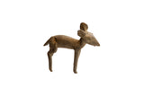 Vintage African Ewe Figurine, handmade with textured, earthy patina finish.