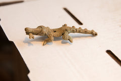 Vintage African Imperfect Crocodile with Fish Figurine // ONH Item ab02051 Image 1