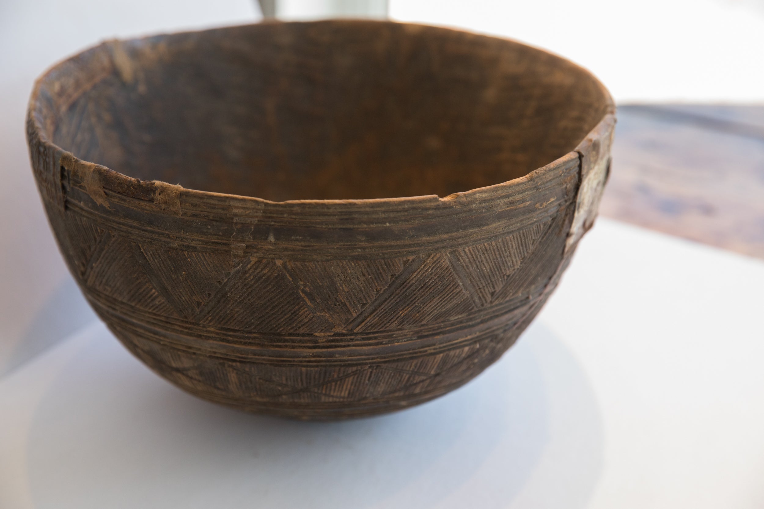 Antique African Hand Carved Wooden Bowl // ONH Item: ab02069, Image 1