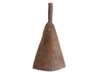Vintage handmade African Yoruba iron bell with a naturally aged, rustic patina.