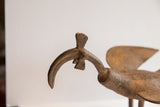 Textured head and curved beak of the vintage African bird casting.