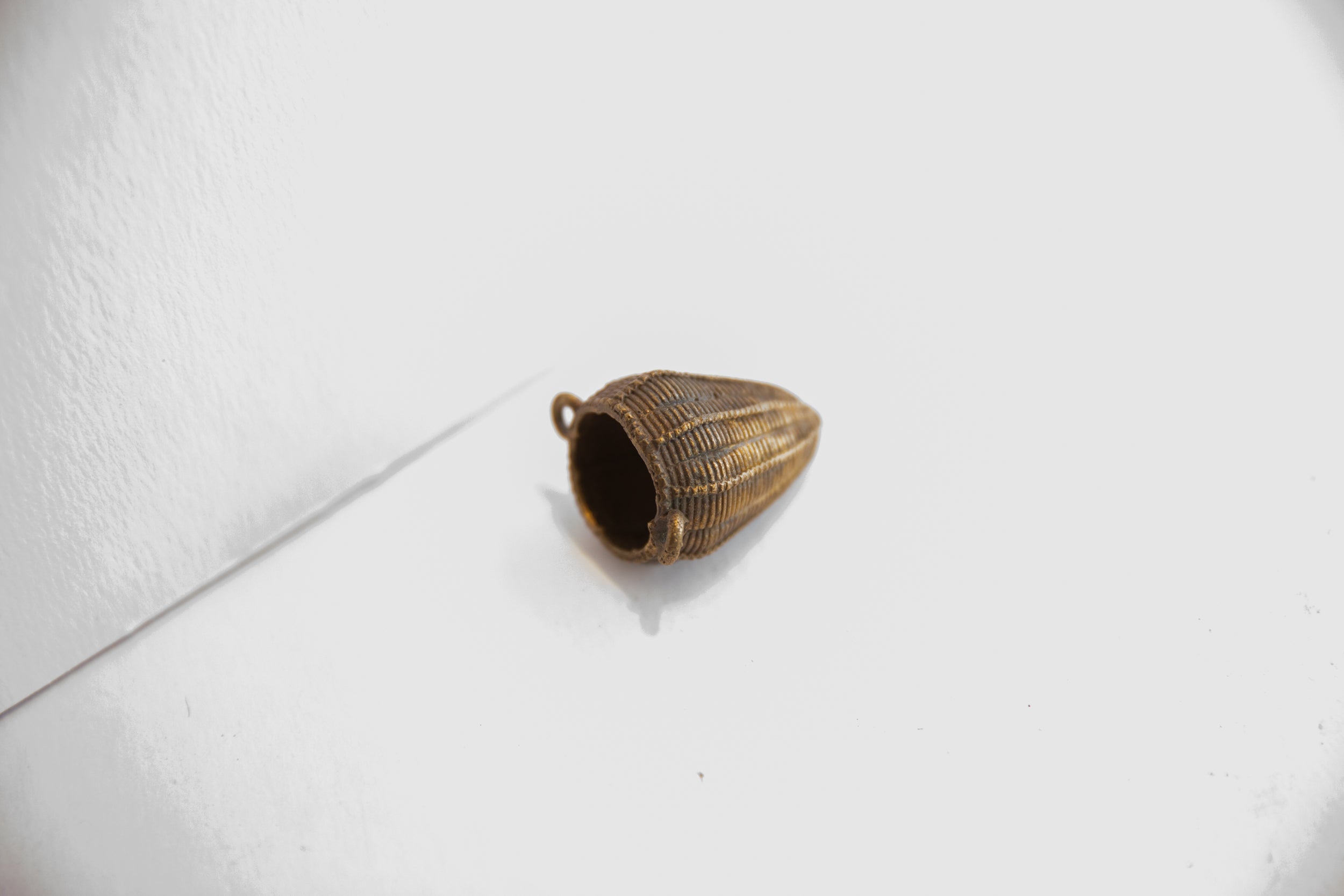 Vintage African Woven Basket Bronze Pendant // ONH Item: ab02098, Image 1