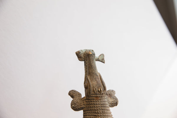 Vintage African Alligator Sculpture with Fish // ONH Item: ab02114, Image 1