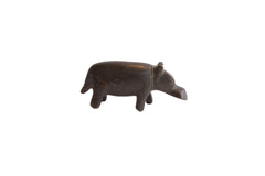 Vintage African Dark Patina Hippo Figurine