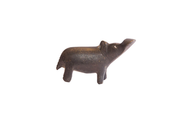 Vintage African Dark Patina Hippo Figurine // ONH Item: ab02124