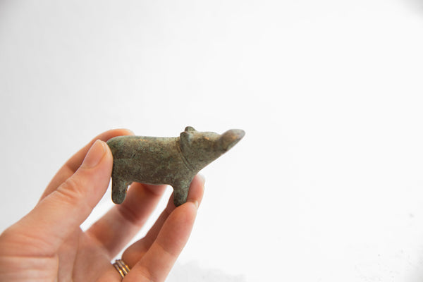 Vintage African Oxidized Hippo Figurine // ONH Item: ab02125, Image 3