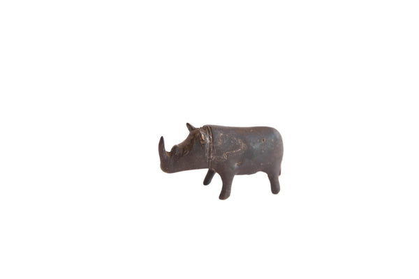 Vintage African Dark Patina Rhino Figurine // ONH Item: ab02126