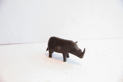 Vintage African Dark Patina Rhino Figurine
