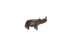Vintage African Dark Patina Rhino Figurine