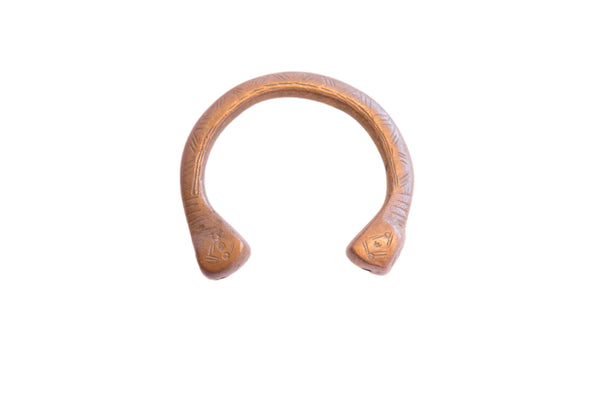 Antique African Geometric Base Copper Cuff Bracelet // ONH Item: ab02137