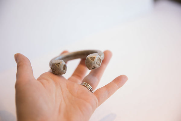 Antique African Geometric Base Small Aluminum Cuff Bracelet // ONH Item: ab02141, Image 7