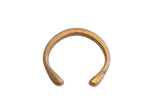 Antique African bronze snake cuff bracelet with an open form and smooth, time-softened patina.
