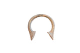 Antique African Manilla cuff bracelet with a textured oxidized patina and pointed ends.