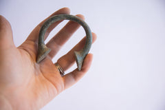 Antique African Oxidized Manilla Cuff Bracelet