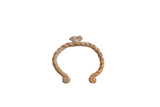 Vintage African oxidized chameleon cuff bracelet with a twisted metal band.
