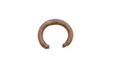Vintage African striped cuff bracelet with a ribbed texture and an aged bronze-tone patina.