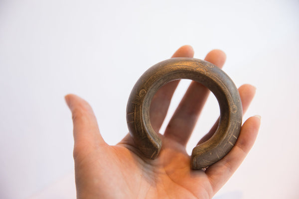 Antique African Geometric Design Heavy Cuff Bracelet // ONH Item: ab02216, Image 5