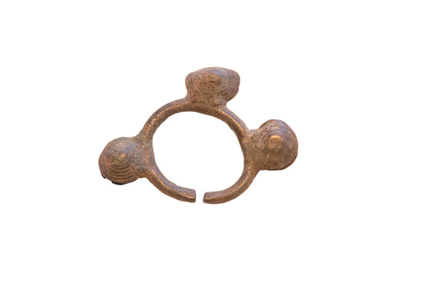 Vintage African Oxidized Lobi Bell Cuff Bracelet // ONH Item: ab02248
