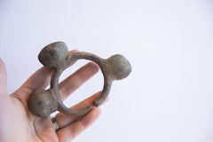 Vintage African Oxidized Lobi Bell Cuff Bracelet