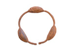 Vintage African Yoruba dance rattle bracelet with three pods and a heavily oxidized finish.