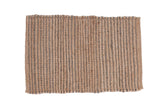 Ace Collection hand-woven undyed jute rug featuring natural striped pattern, 2x3 mat.