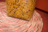 Hand woven Asian bamboo basket texture, vintage 1920s-1930s era.
