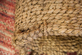 Nubby vintage basket rim with intricate braided detailing and grey patina.