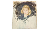 Salvatore Aucello vintage unfinished portrait of a blonde woman, dark background, 20x24 inches.