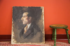 Vintage Aucello Painting Dracula Man Portrait // ONH Item am001008c