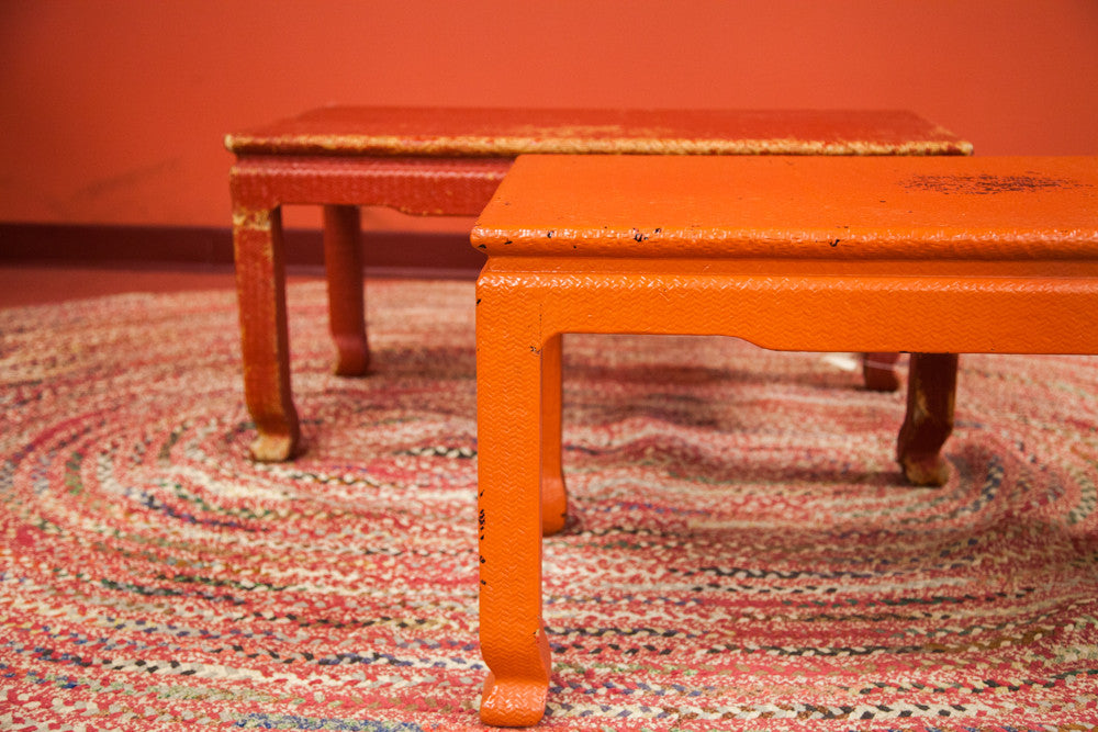 Vintage Painted Wicker Table Asian Feel // ONH Item am001011c Image 1