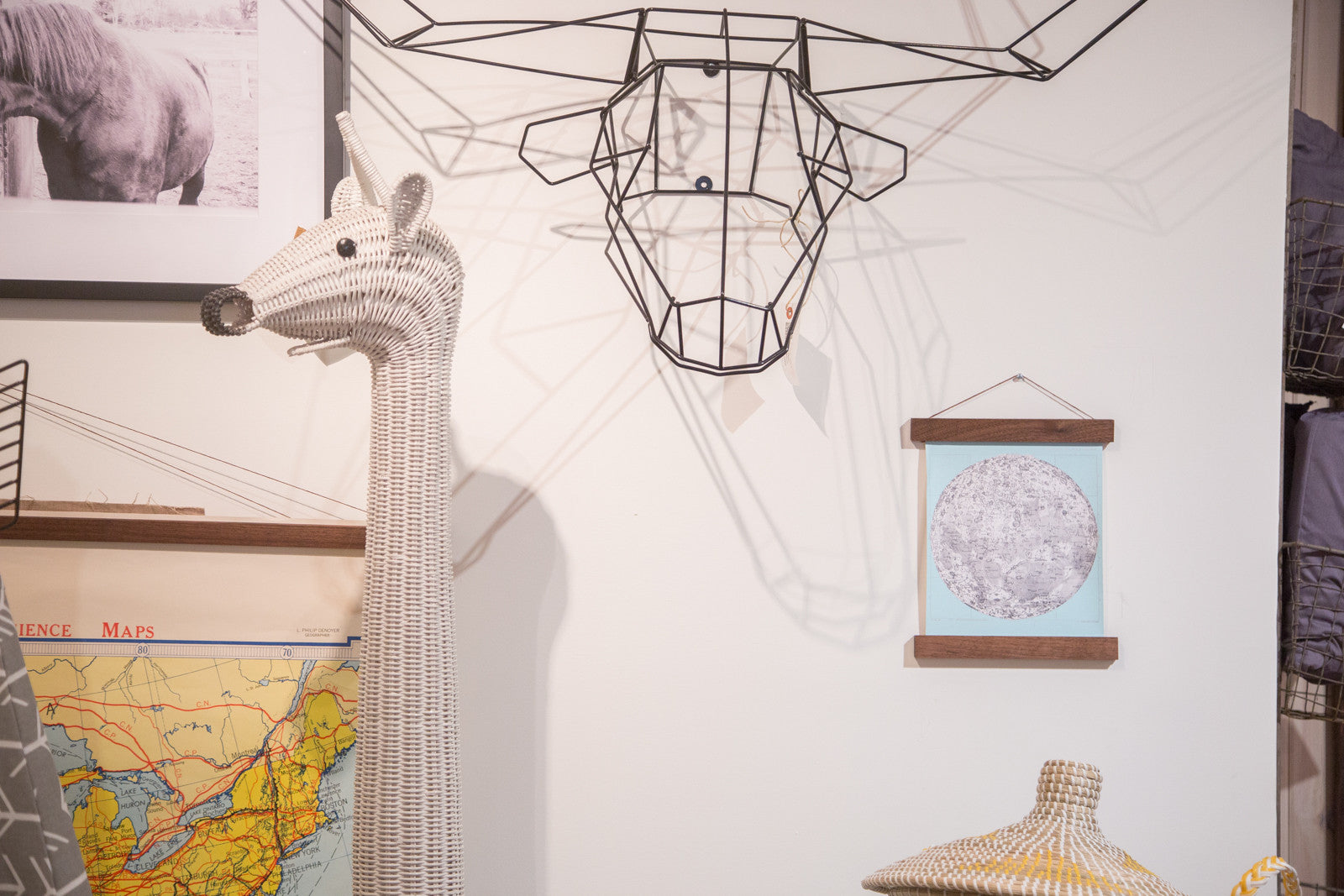 Mini Moon Chart Art Print Canvas Light Aqua // ONH Item 3321 Image 1