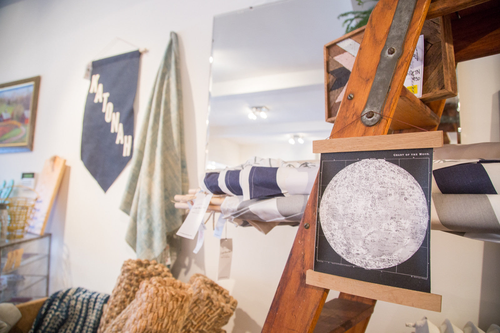 Mini Moon Chart Art Print Canvas Black and White // ONH Item 3320 Image 1